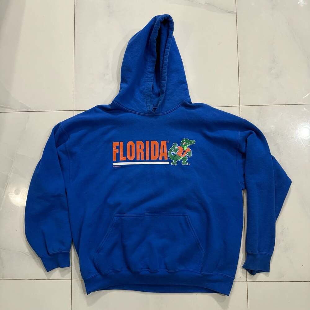 Y2k gildan florida gators mascot blue hoodie sweatshirt